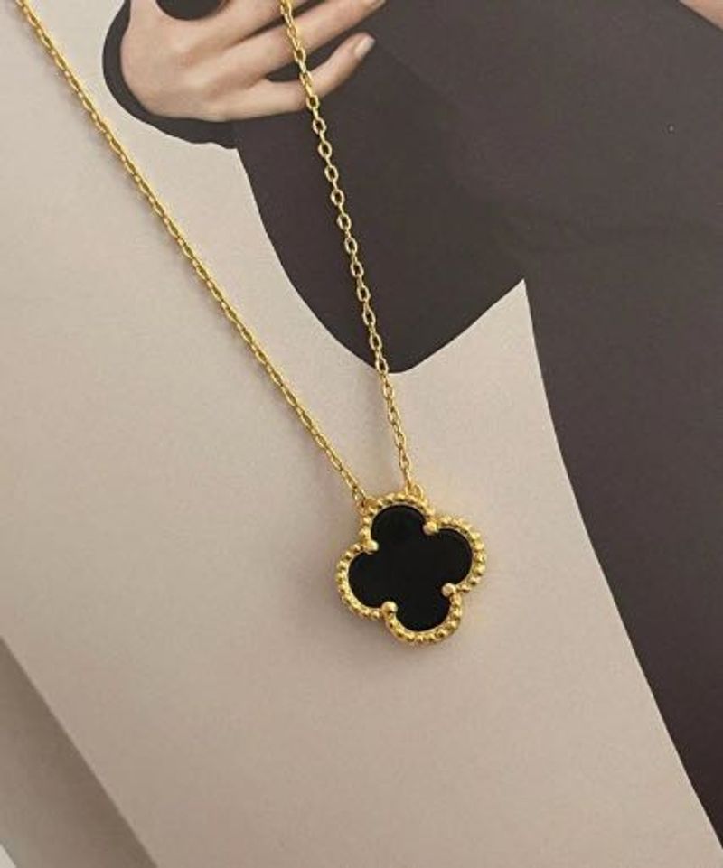 Black Clover Pendant Necklace