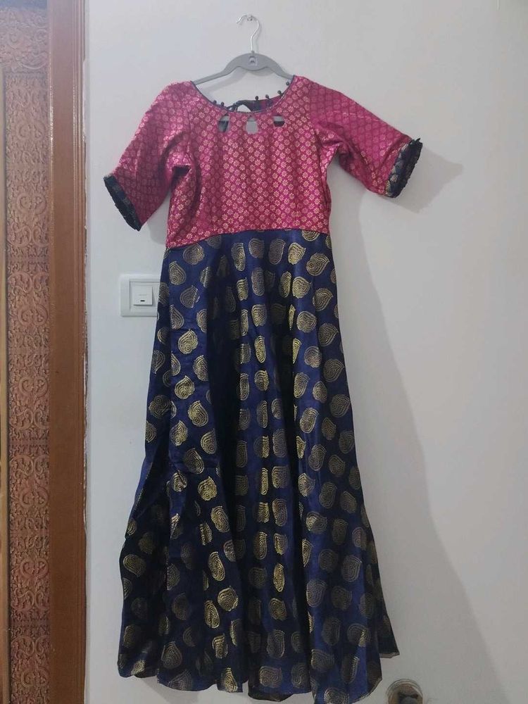 Pink &amp; Navy Blue Maxi Dress