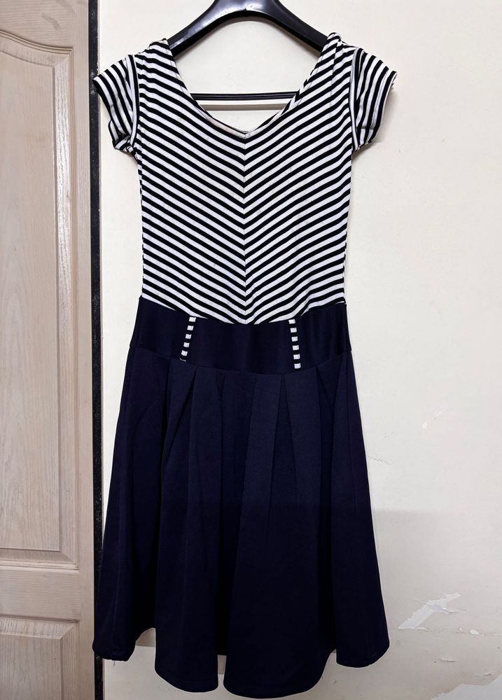 Striped Fit &amp; Flare Dress : FREE Belt Limited Time
