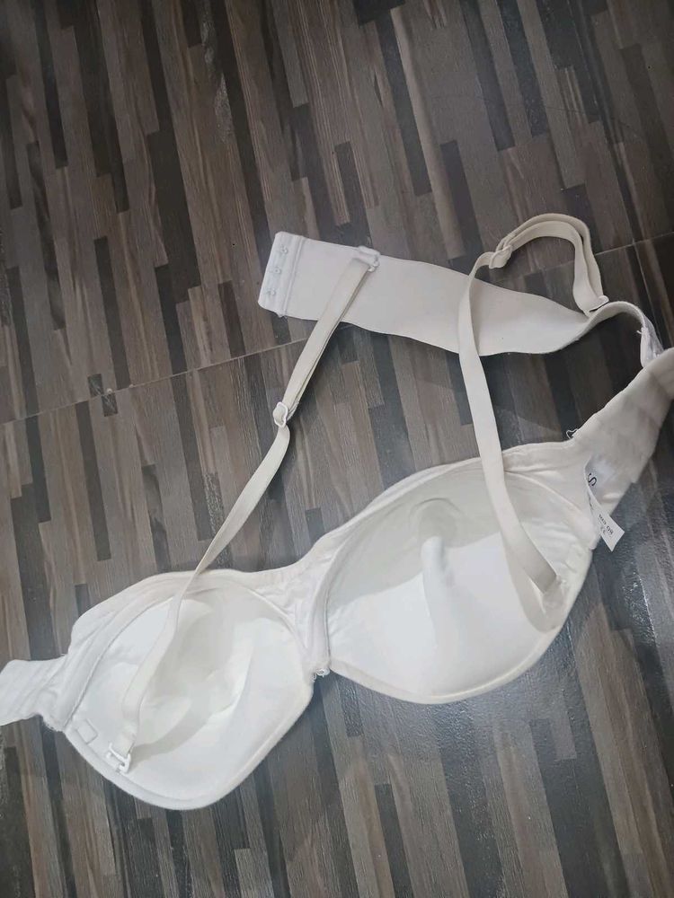 Branded White  Solid Cozy Underwire Bra
