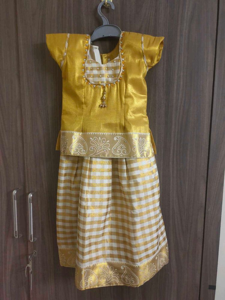 Onam Set Pattu Pavadai For 4 Yrs