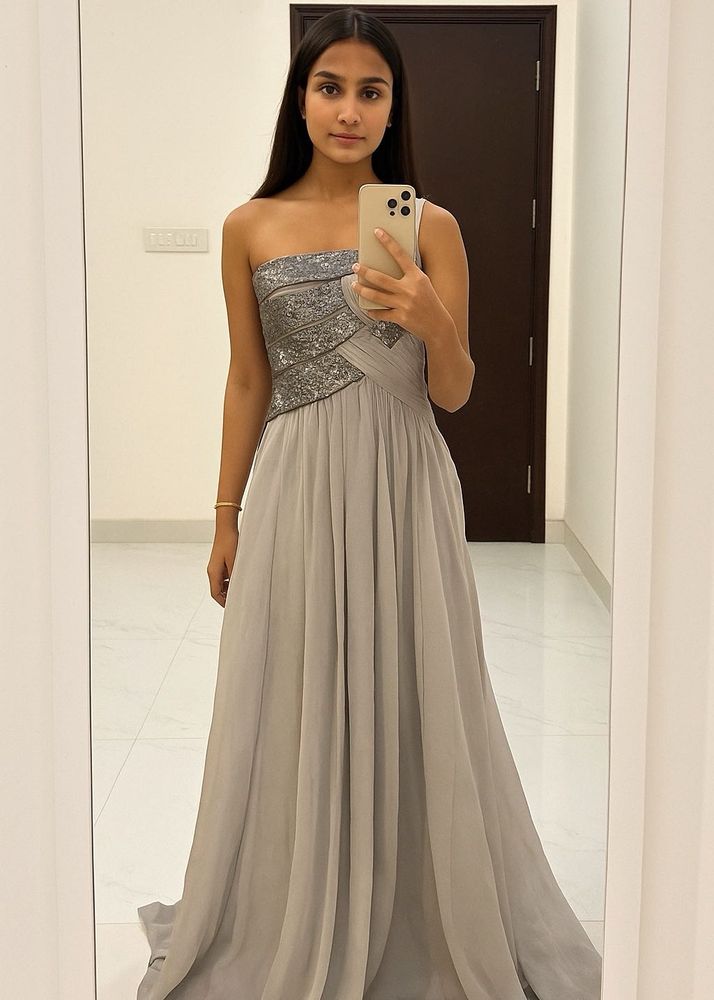 Elegant Grey Ethnic Gown