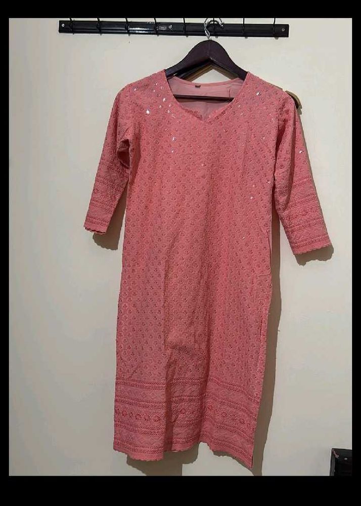 Kurti With All Over Chumky Work
