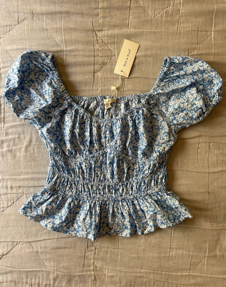 Floral Blue Top🩵