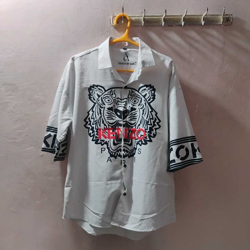 Men&#39;s Half Sleeve Tiger Print Shirt (Size - XL)