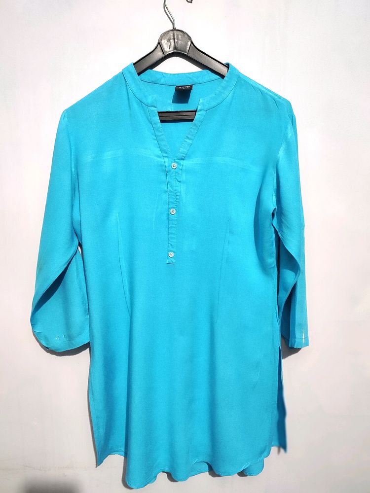 Turquoise blue Solid Tunic