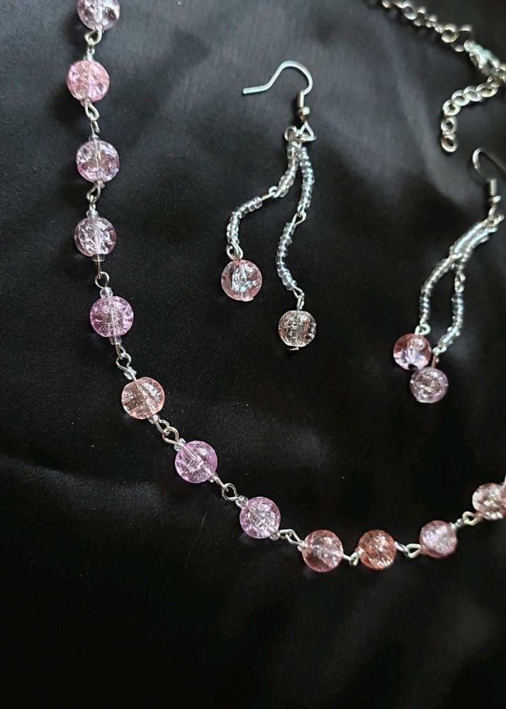 Beaded Necklace and Earring Set