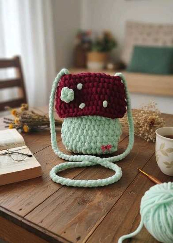 Mushroom Sling Bag_crochet