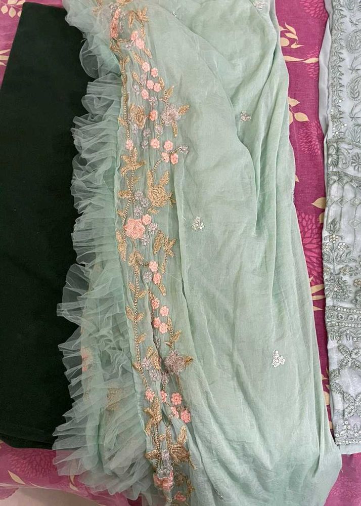 Pastel Green Salwar Set With Flawless Dupatta Pant