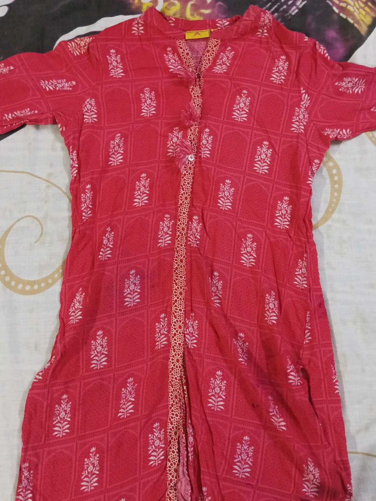 Pink Printed Kurta
