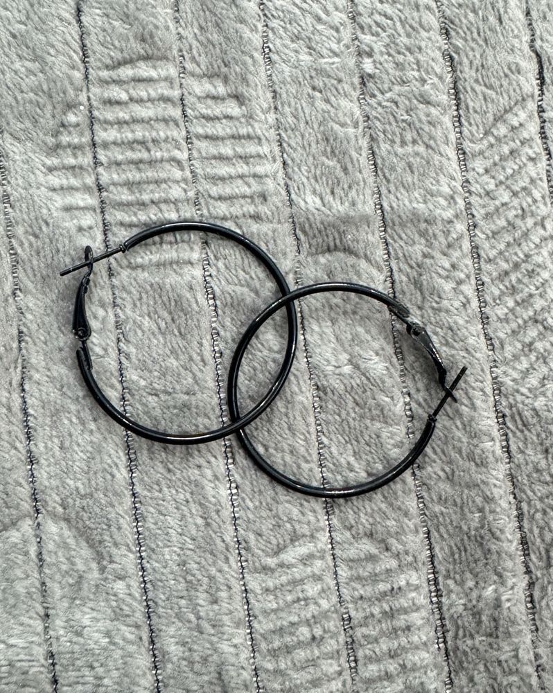 Black Hoop Earrings