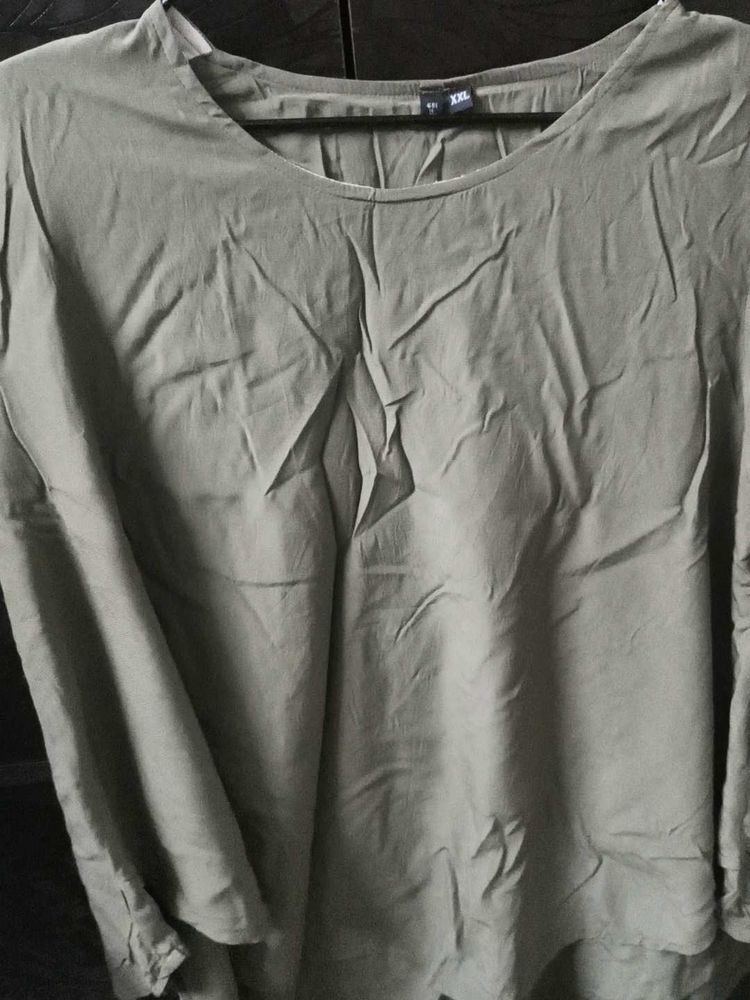 Olive Green Oversized Tunic Top - XXL