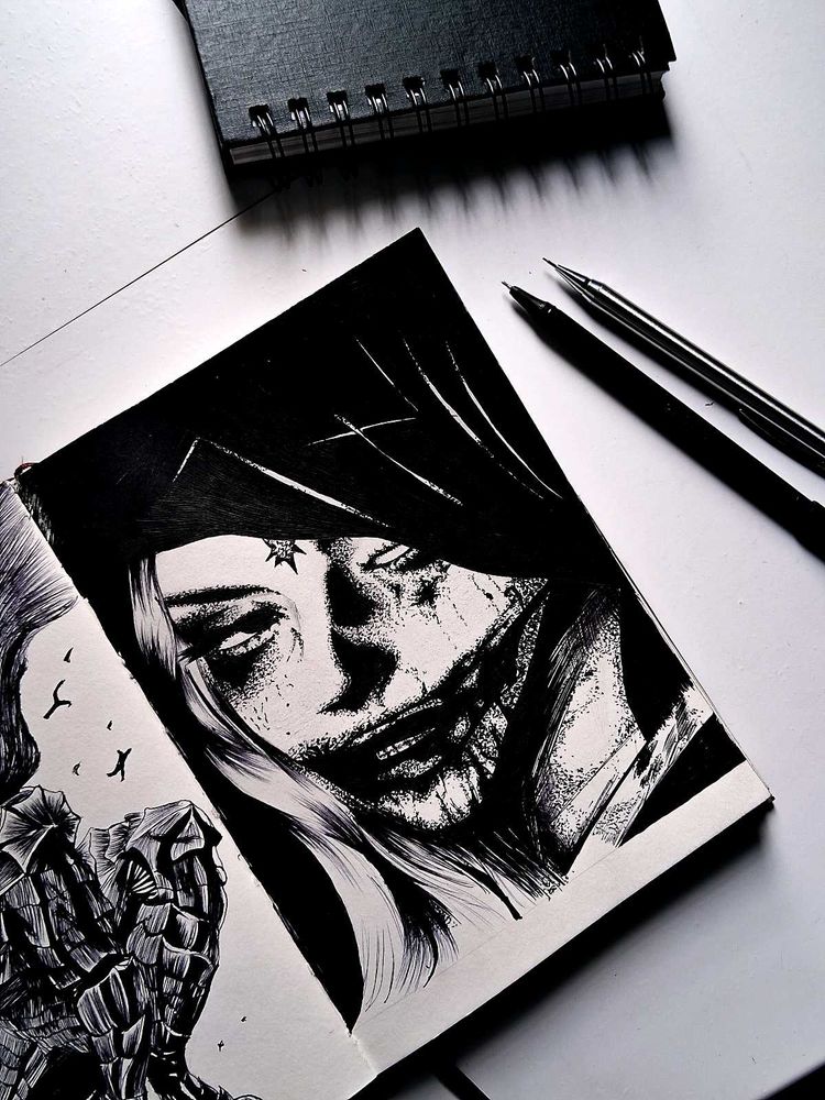 anime style ink art