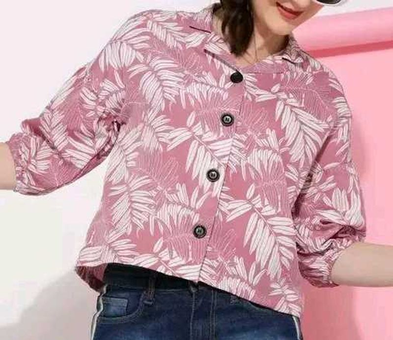 Women Printed Crop Shirt