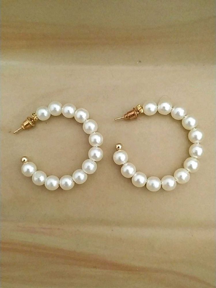 Pearl Hoop Earrings