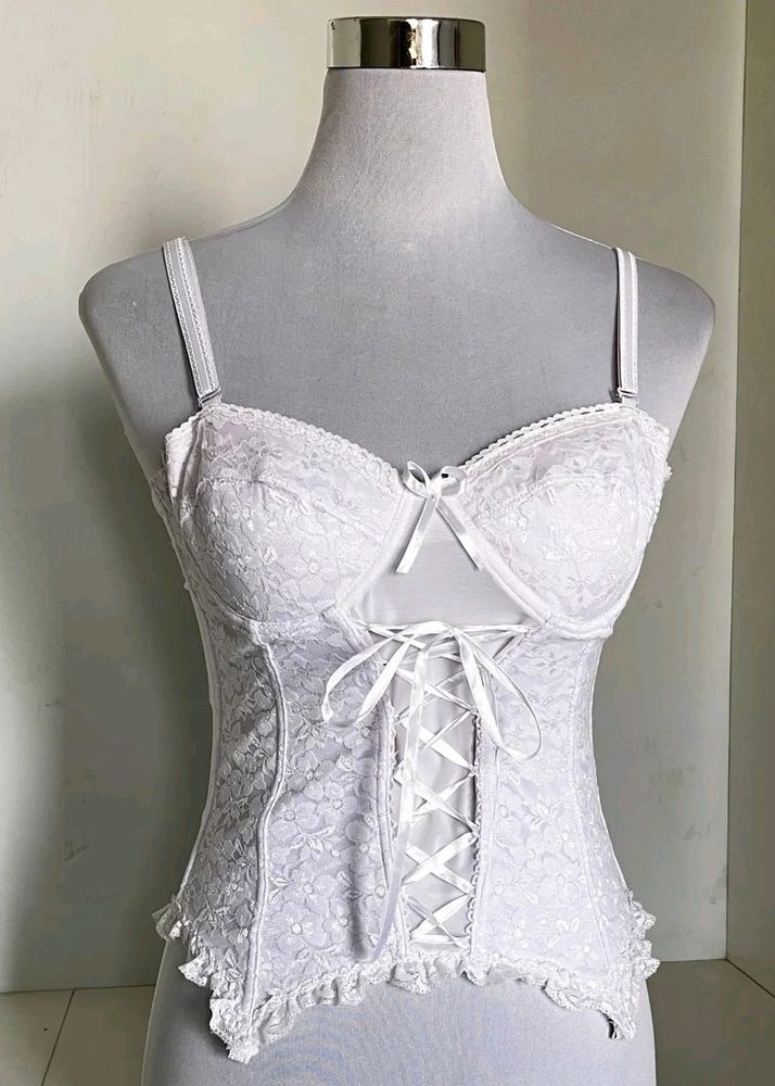 White Lacy Corset Top