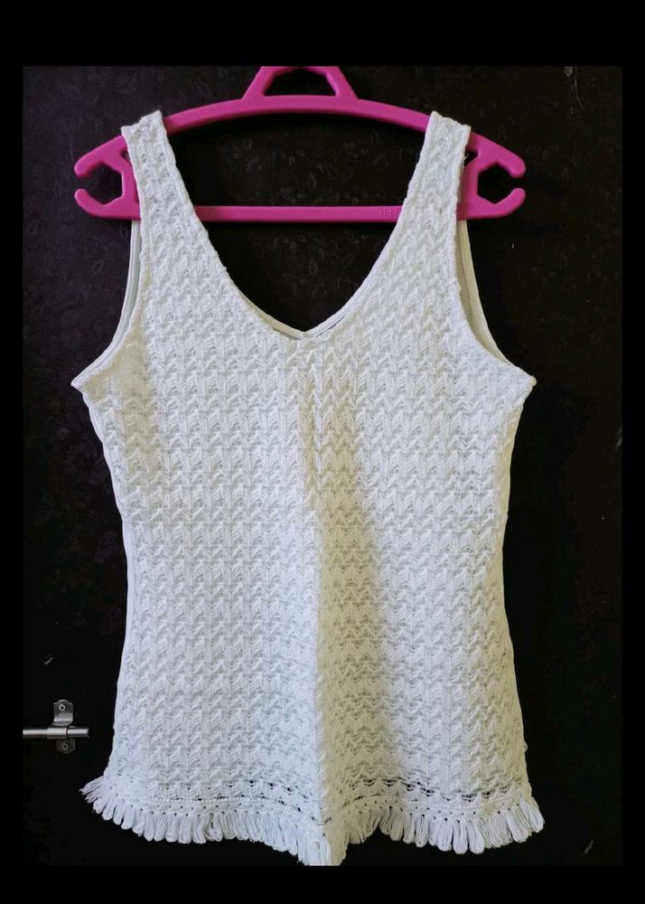 Dorothy Perkins White Crochet top