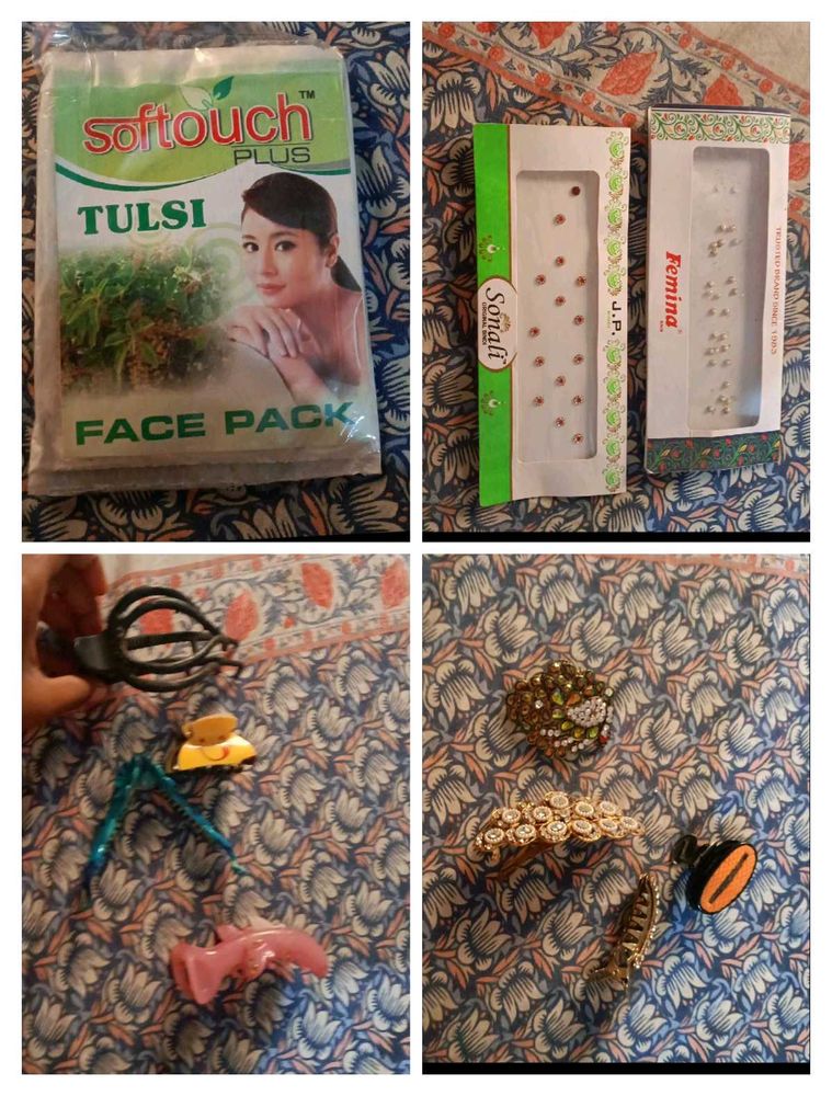 mixed clutchers and face pack , ethnic