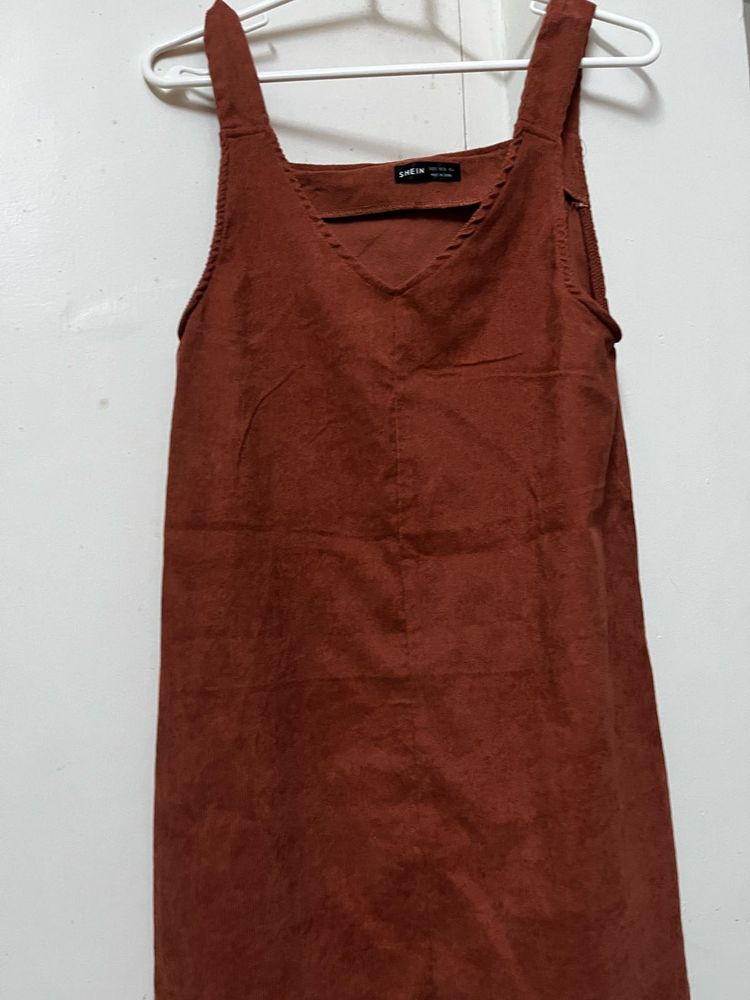 Rust Overall Dress : Feels Like A Burnt Orange
