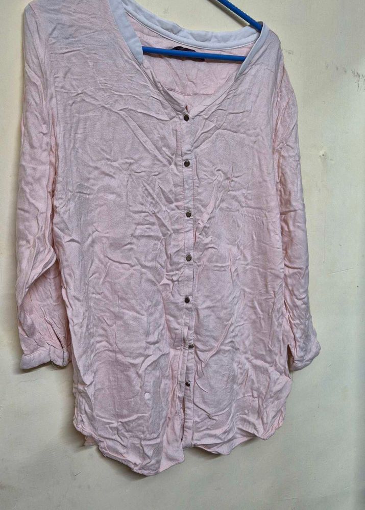 Pink Button-Down Tunic