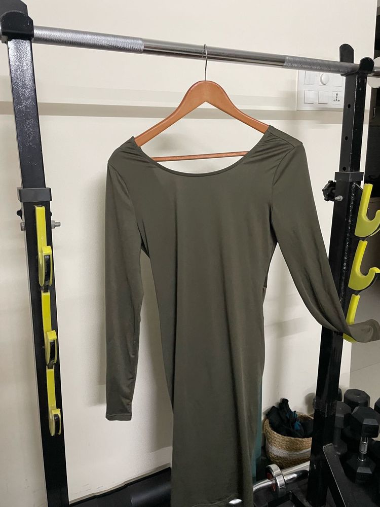 Olive Green Long Sleeve Dress