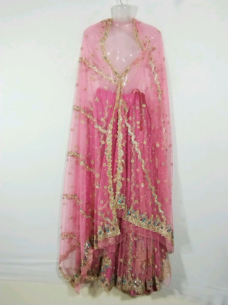 Coral Pink Embroidery Printed Skirt (Women)