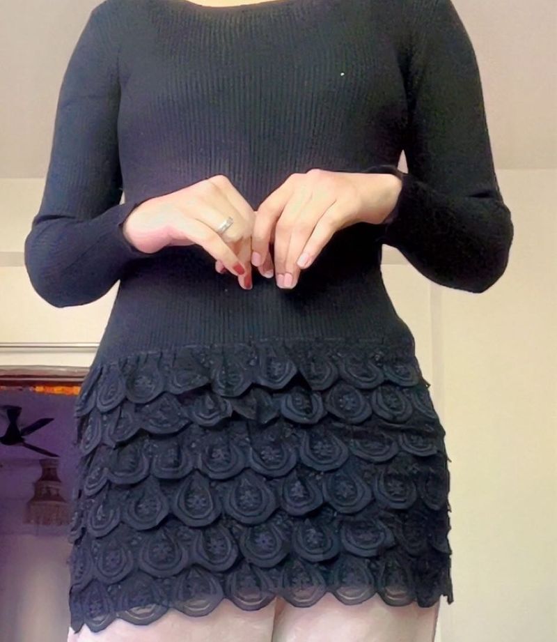 black mini dress/top