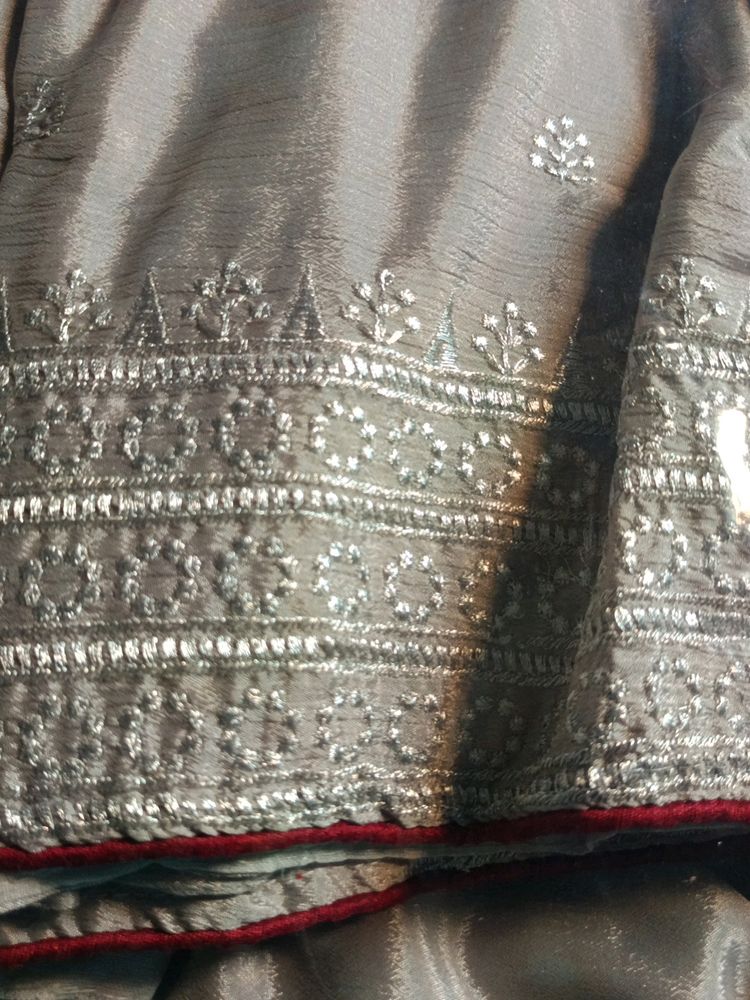 Karva Chauth Special Embroidery Saree With Blouse