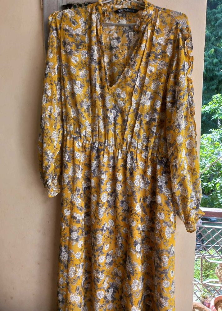 Zara Floral Print Midi Dress