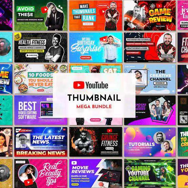 Thumbnail Mega Pack Professionally designed thumbn