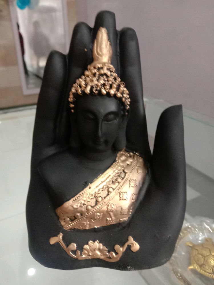 Beautiful Golden And Black Finish Buddha Statue