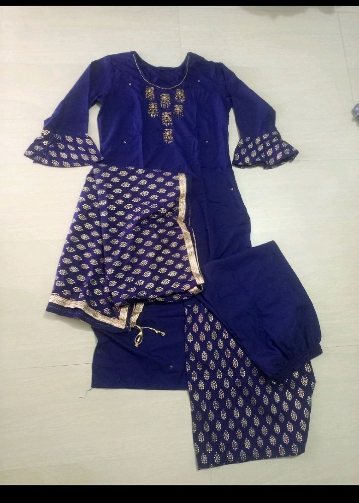 Nevy Blue Plazzo Pair With Dupatta