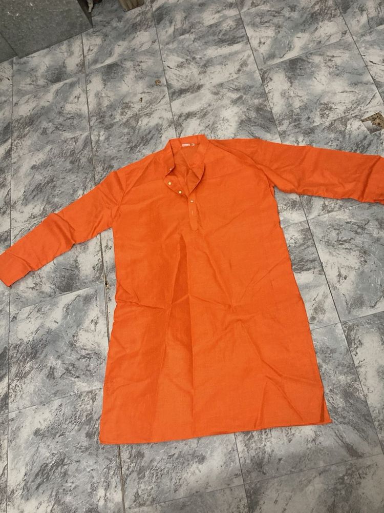 Orange Kurta - Traditional Style