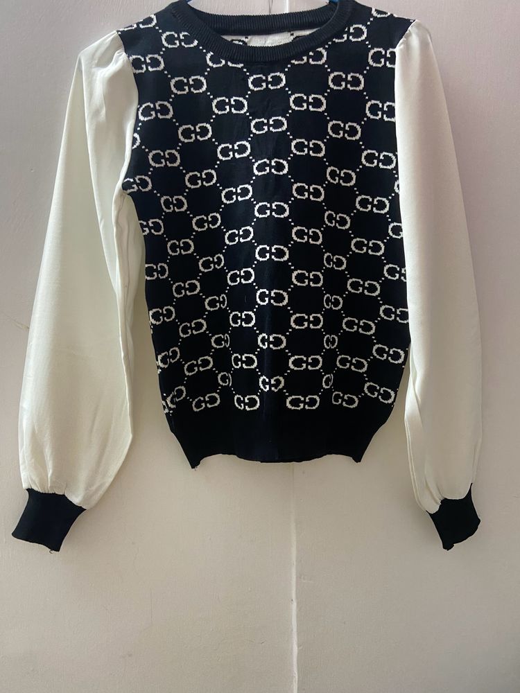 Beautiful Korean Sweater Top With Bell Sleeves