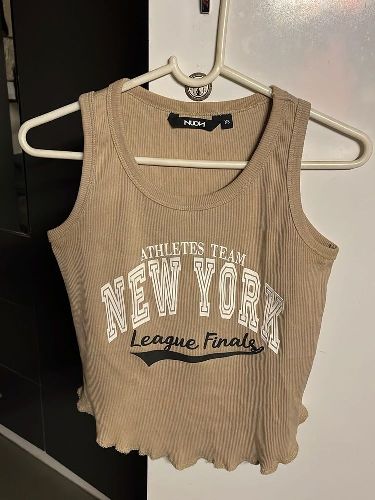Y2k beige Tank top from Westside