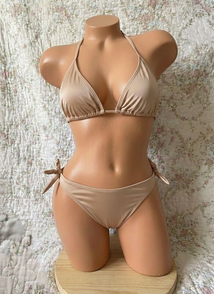 Beige/goldenish Bikini Set