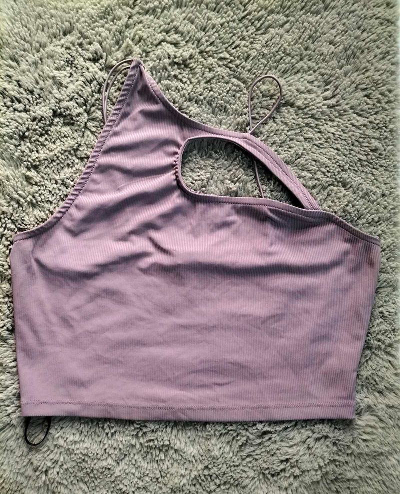 Lilac Asymmetrical Crop Top