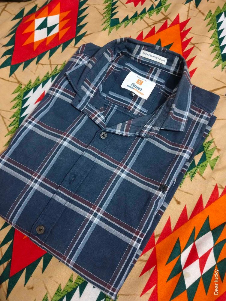 Men&#39;s Blue Plaid Shirt