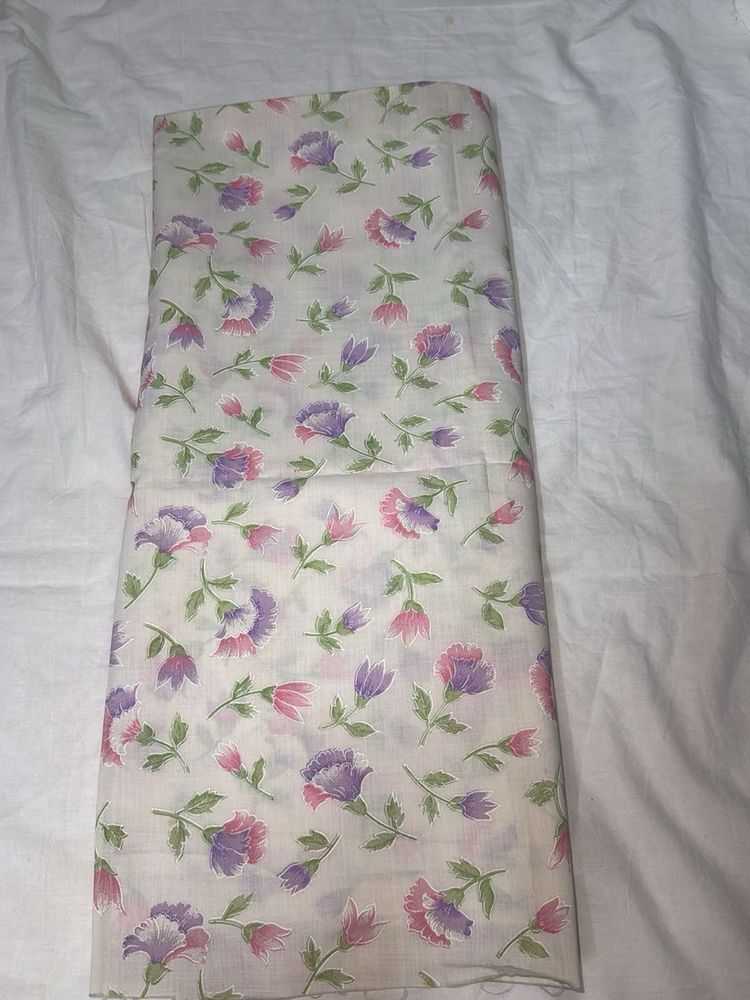 Floral Print Cotton Fabric Piece