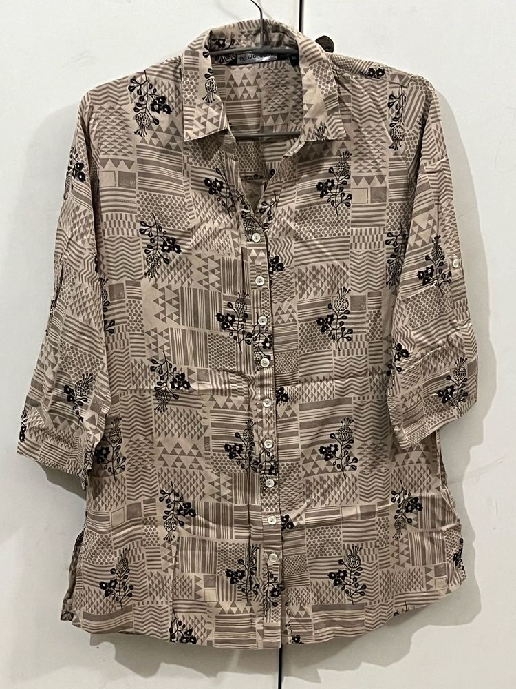 Patterned Button-Down Shirt