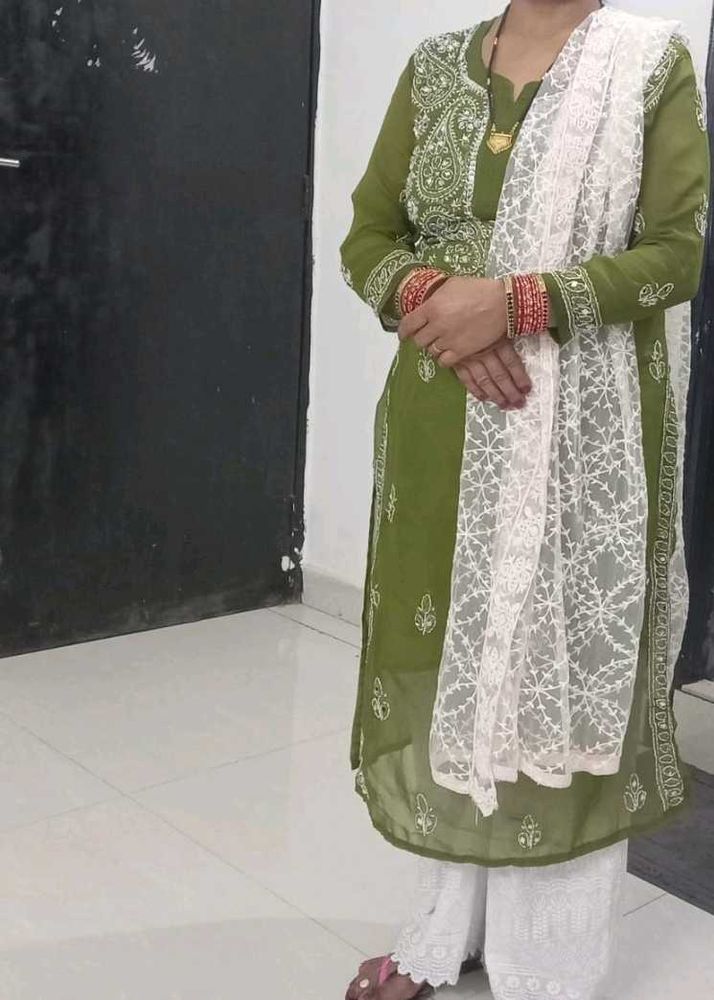 Embroidery Chickenkari Suit Set