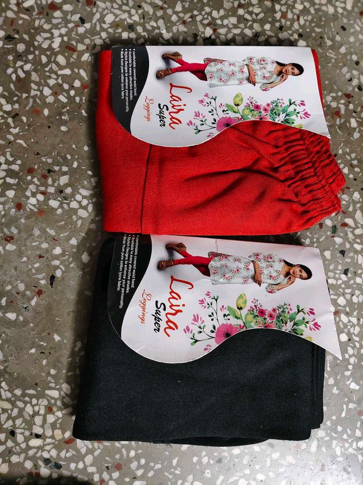 Laira Super Leggings - Red &amp; Black
