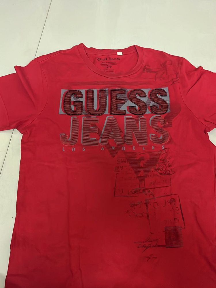 Guess Red Half Sleeve T-shirt For Men