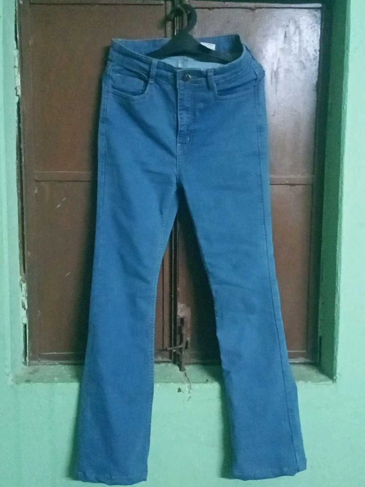 Blue Flared Denim Jeans