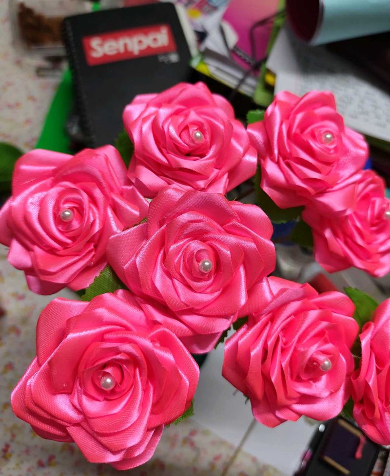 Satin  Roses Bouquet 🎀💗