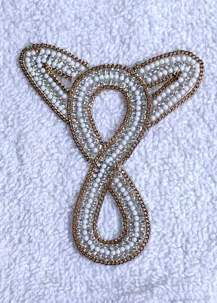 Patch For Cloth Dress Neck Diamonds And Chain