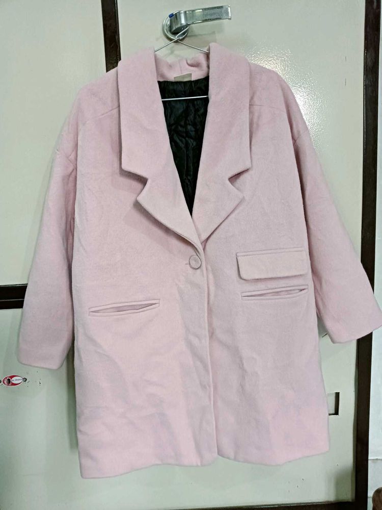 Chic Pink Oversized Coat