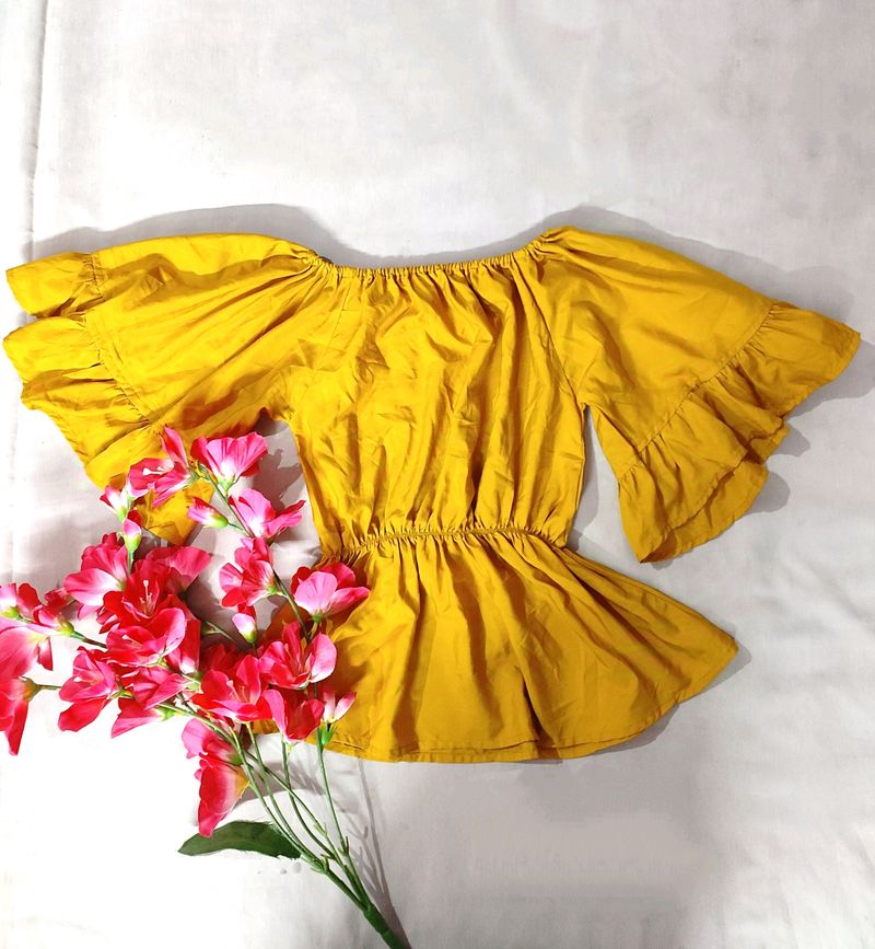 Pinteresty Yellow Top Off Shoulder