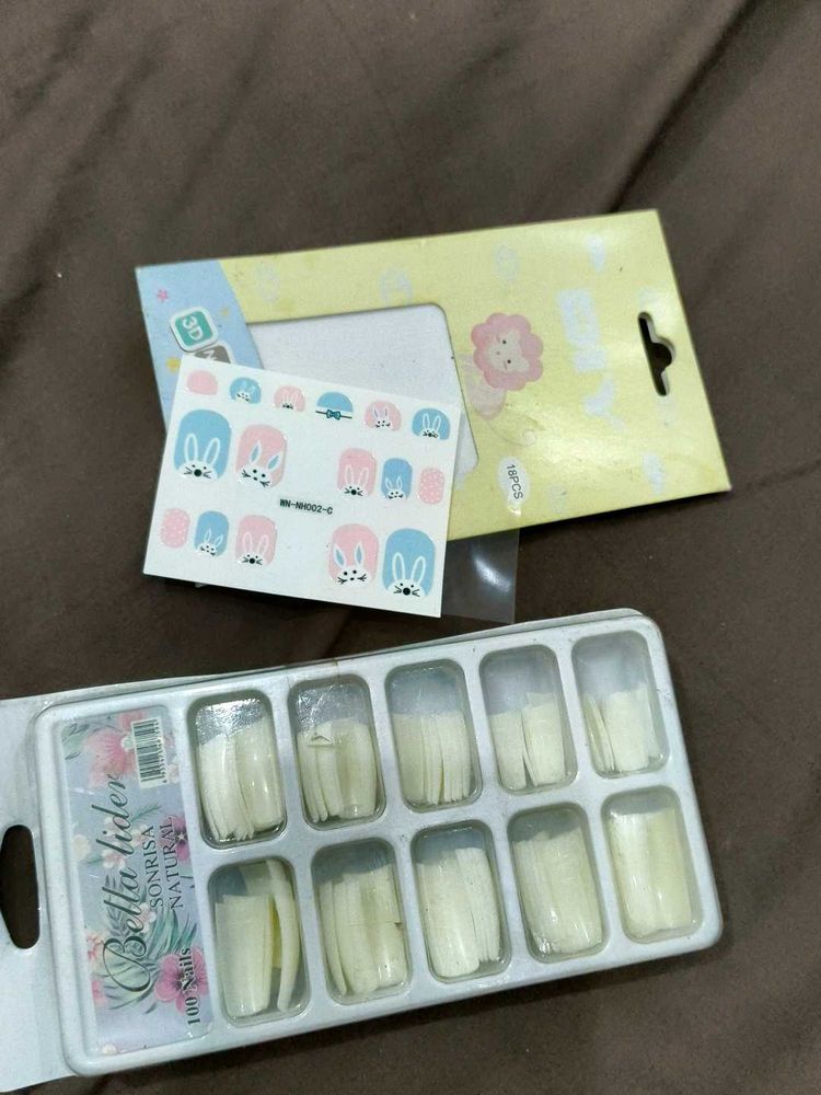Press-On Nails with Stickers