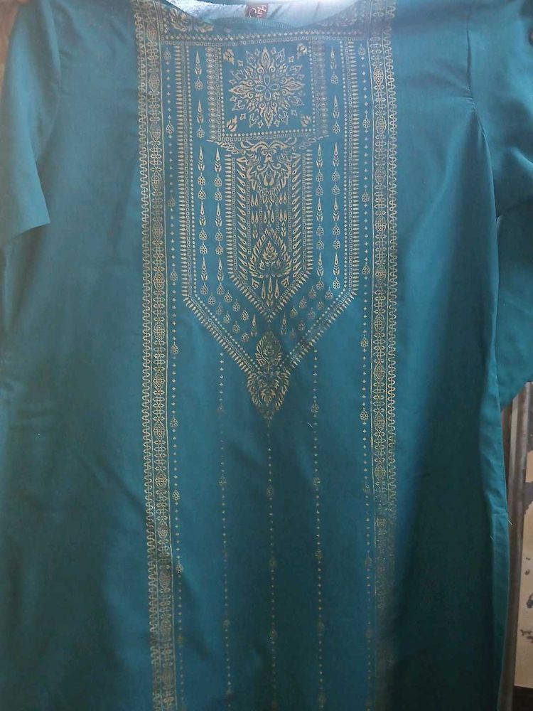 Elegant Teal &amp; Gold Kurta